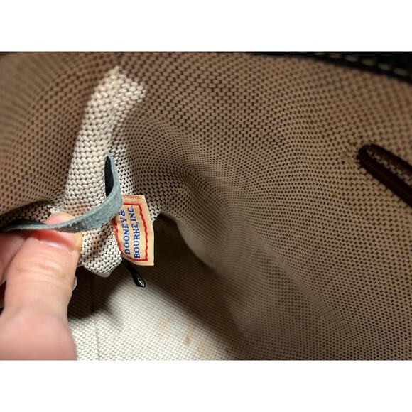 Vintage Dooney & Bourke Bayou Crocodile-Embossed Satchel Black White Stitching - Picture 10 of 14